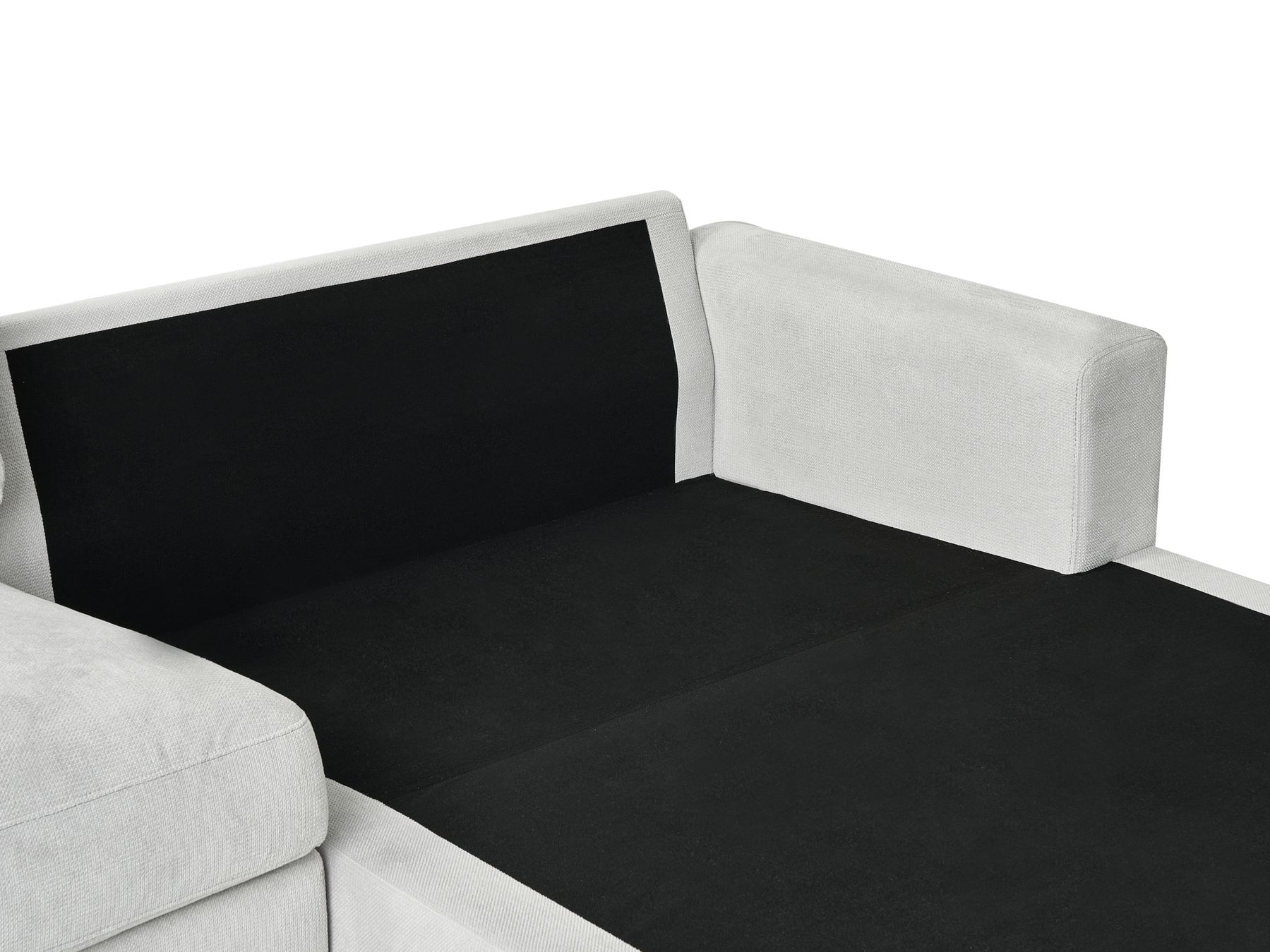 Corner Sofa MALOY Chenille Light Grey 3 Seater Left Hand