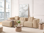 Corner Sofa DOLVA Corduroy Beige 3 Seater Right Hand