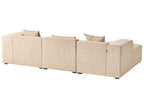 Corner Sofa DOLVA Corduroy Beige 3 Seater Right Hand