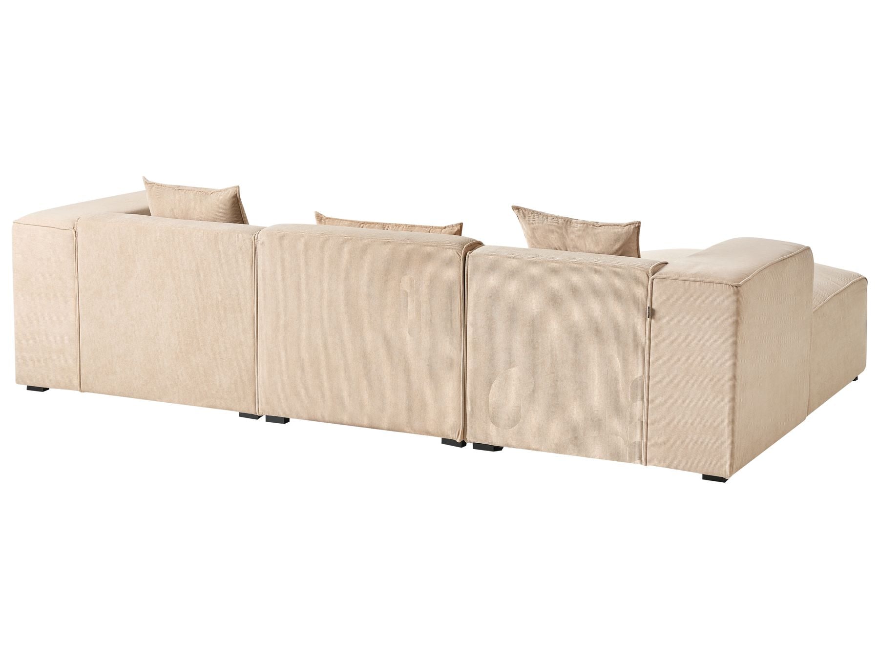 Corner Sofa DOLVA Corduroy Beige 3 Seater Right Hand