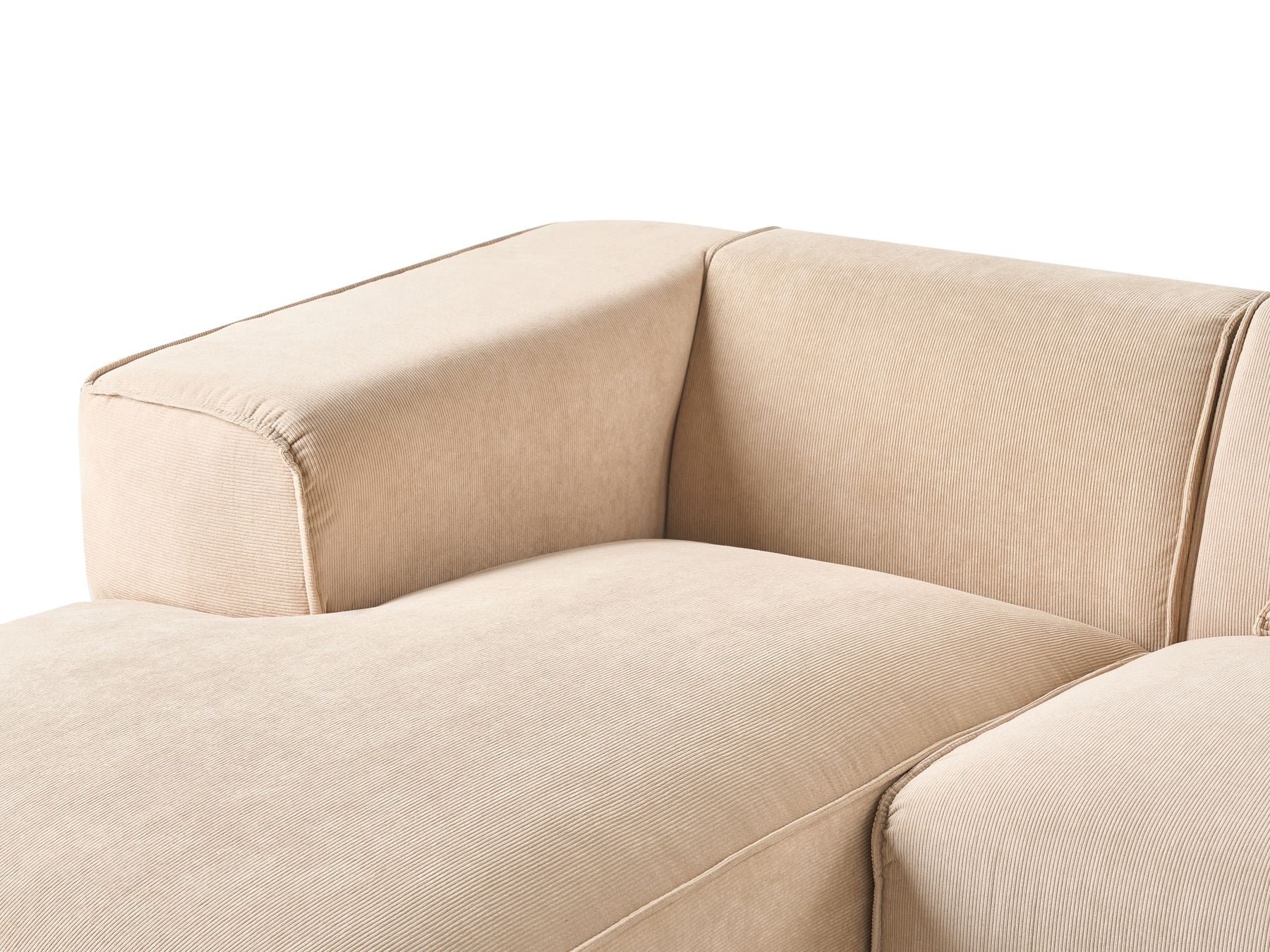 Corner Sofa DOLVA Corduroy Beige 3 Seater Right Hand