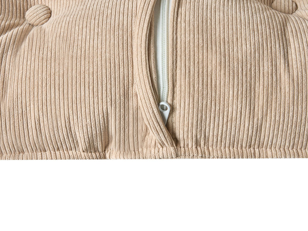 Corner Sofa DOLVA Corduroy Beige 3 Seater Right Hand