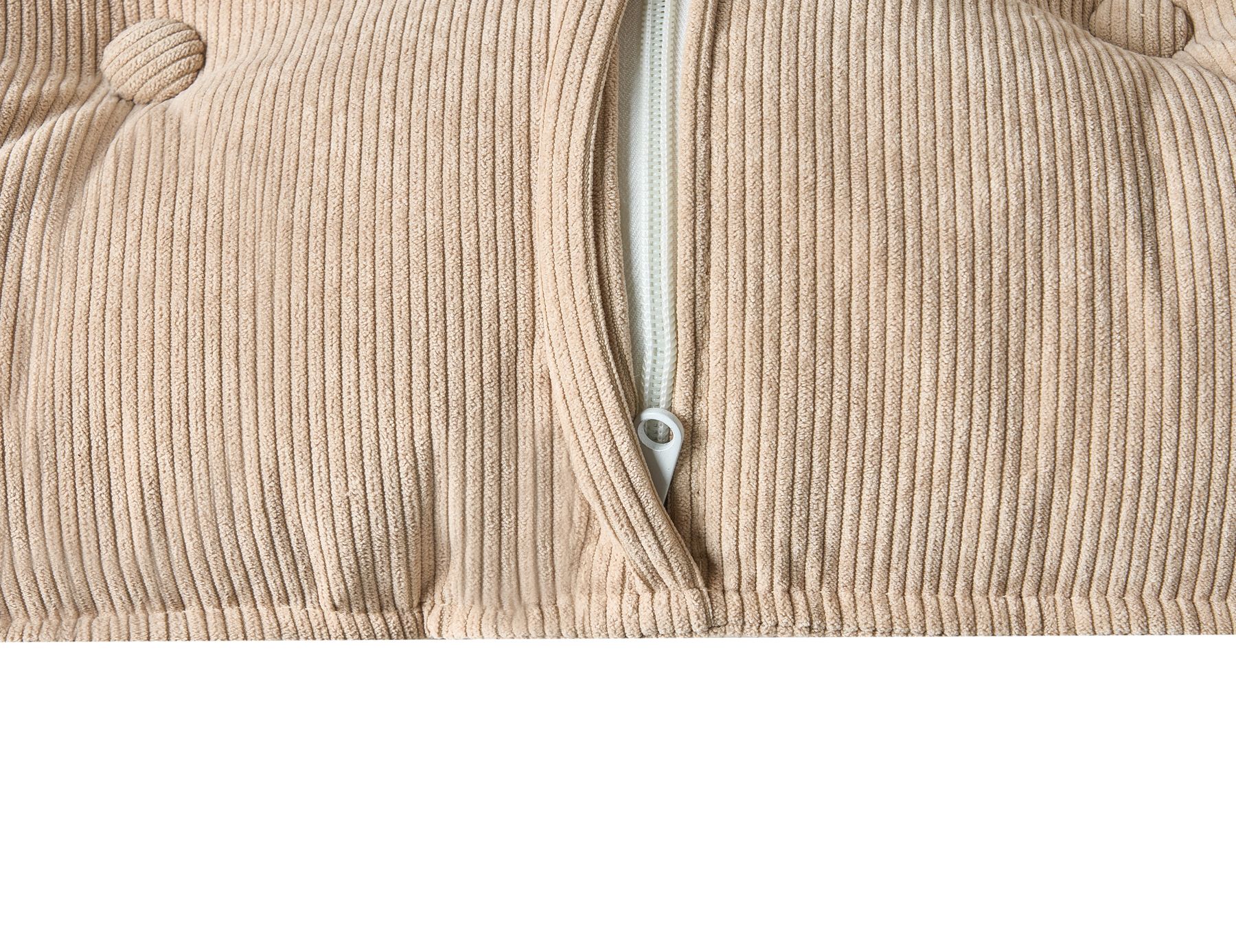Corner Sofa DOLVA Corduroy Beige 3 Seater Right Hand
