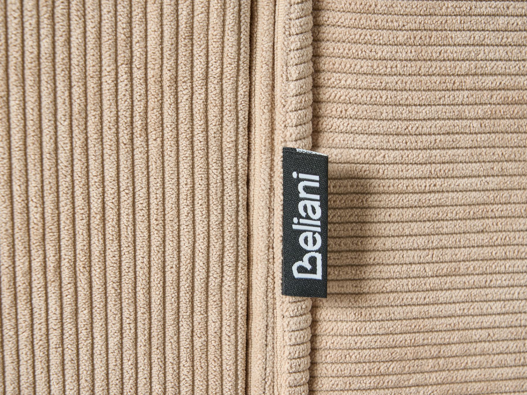 Corner Sofa DOLVA Corduroy Beige 3 Seater Right Hand