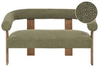 Sofa ILBRO Boucle Green/ Dark Brown 2 Seater