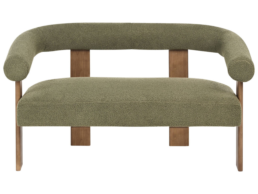 Sofa ILBRO Boucle Green/ Dark Brown 2 Seater