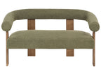 Sofa ILBRO Boucle Green/ Dark Brown 2 Seater