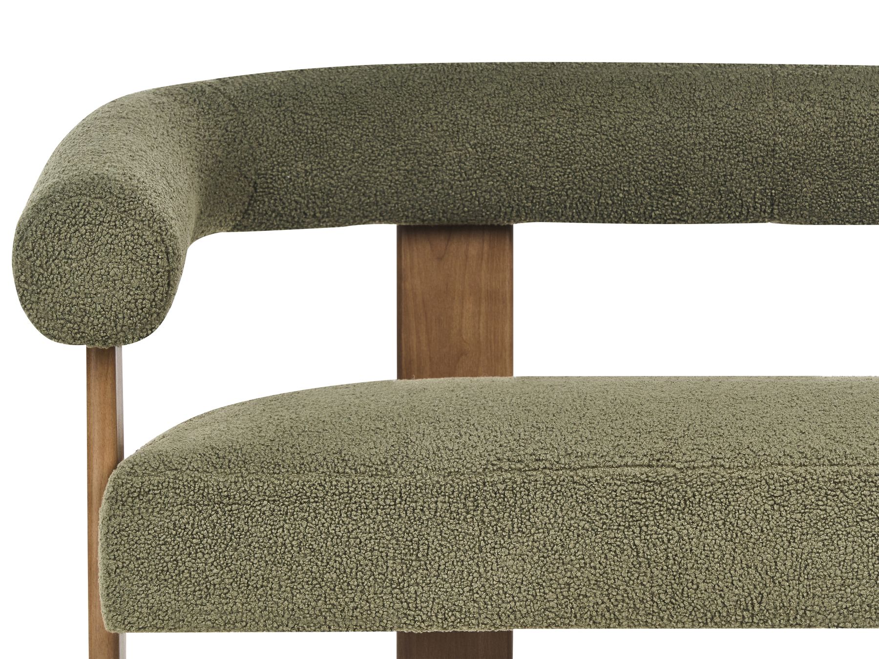 Sofa ILBRO Boucle Green/ Dark Brown 2 Seater