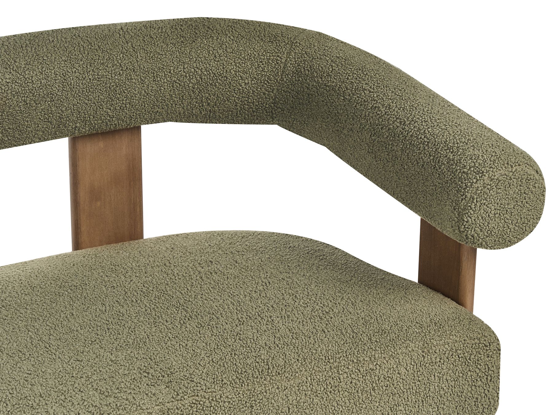 Sofa ILBRO Boucle Green/ Dark Brown 2 Seater