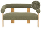 Sofa ILBRO Boucle Green/ Light Brown 2 Seater