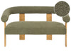 Sofa Boucle Green/ Light Brown 2 Seater