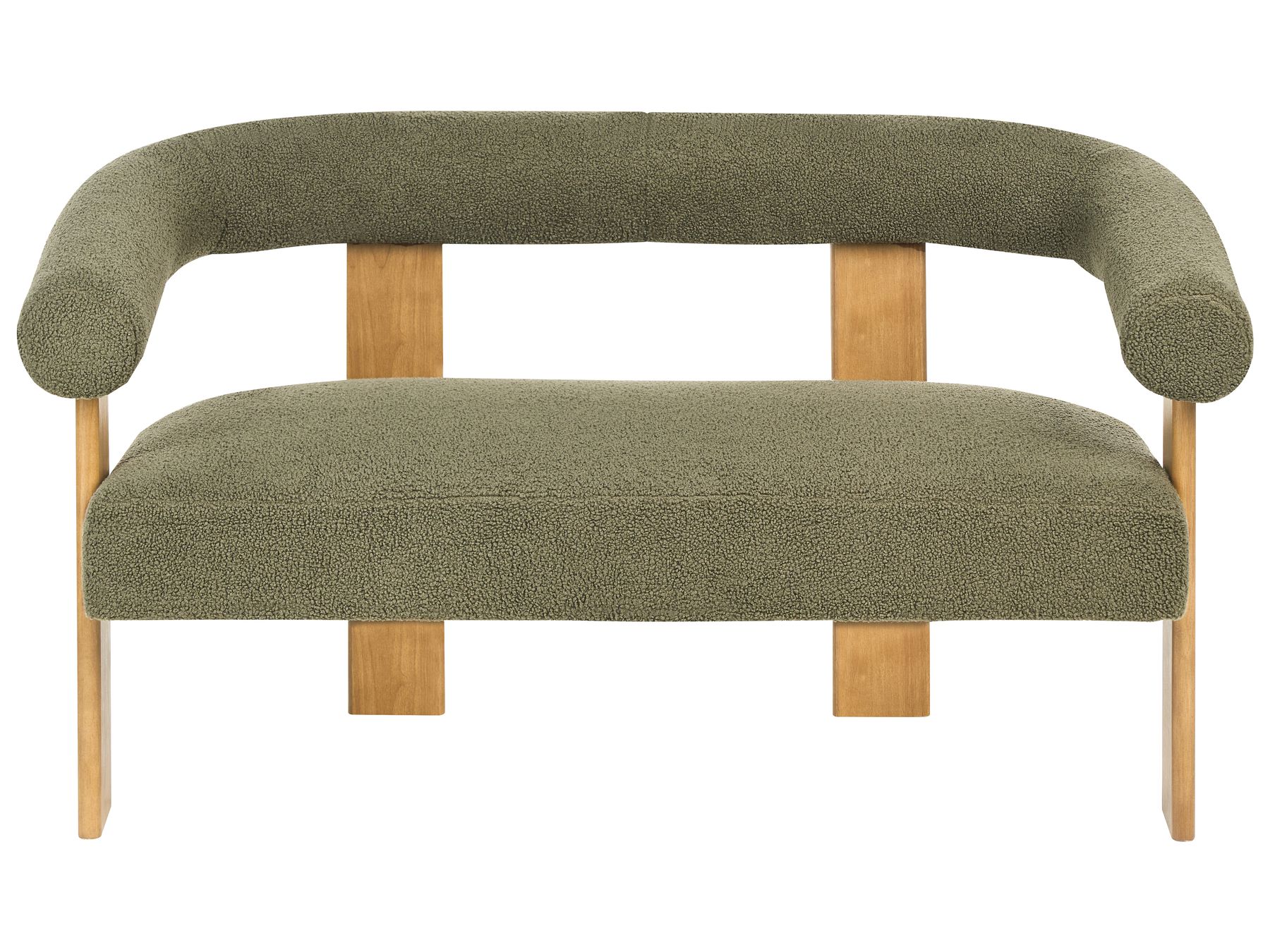 Sofa ILBRO Boucle Green/ Light Brown 2 Seater