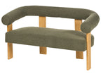 Sofa ILBRO Boucle Green/ Light Brown 2 Seater