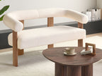 Sofa ILBRO Boucle Off-White/ Dark Brown 2 Seater