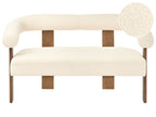Sofa ILBRO Boucle Off-White/ Dark Brown 2 Seater