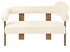 Sofa Boucle Off-White/ Dark Brown 2 Seater