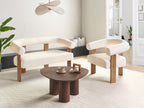 Sofa ILBRO Boucle Off-White/ Dark Brown 2 Seater