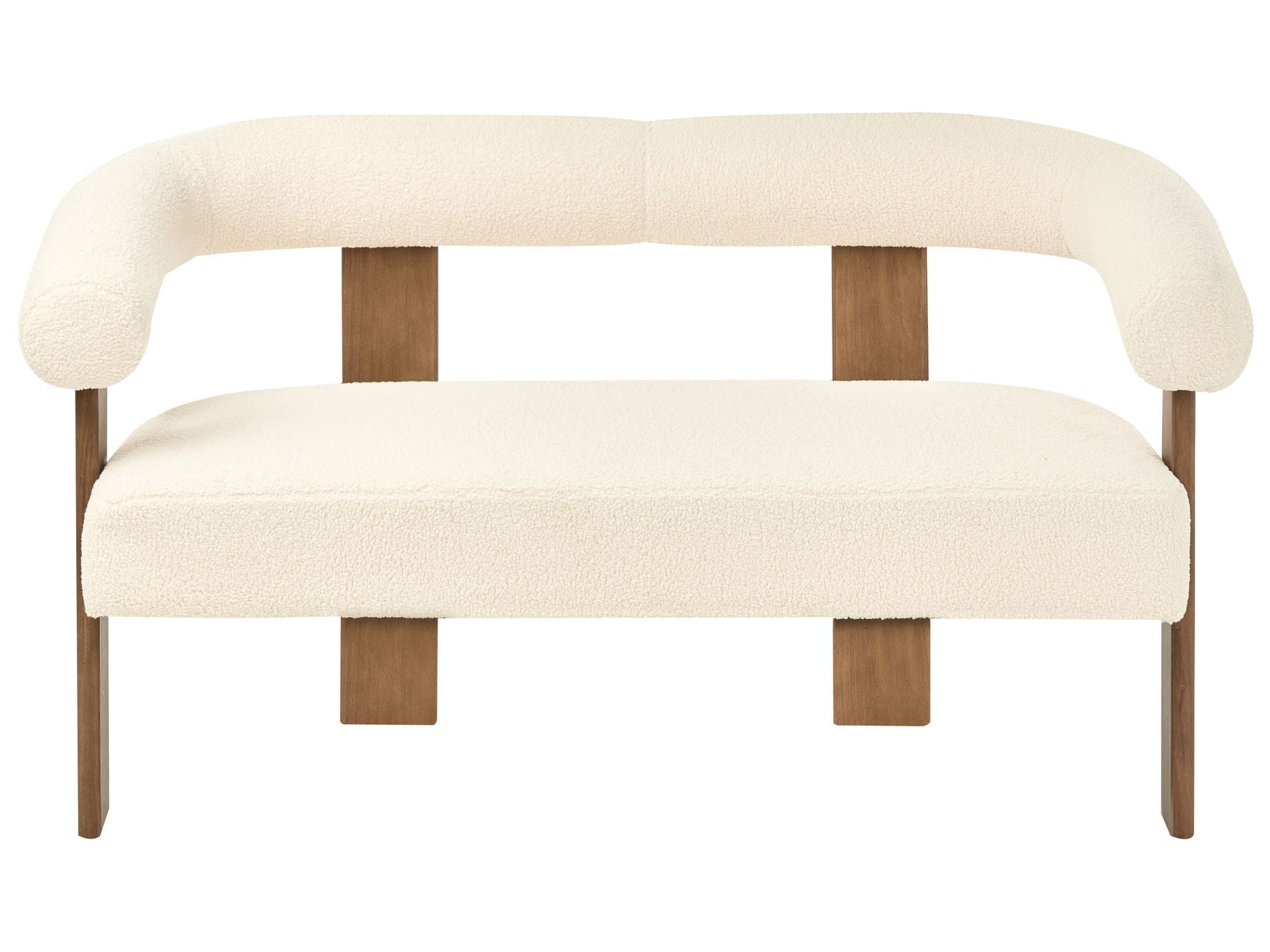 Sofa ILBRO Boucle Off-White/ Dark Brown 2 Seater