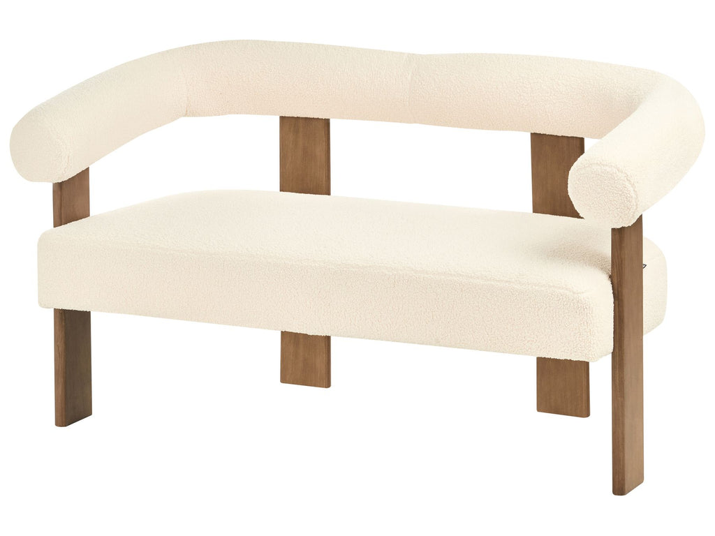 Sofa ILBRO Boucle Off-White/ Dark Brown 2 Seater