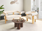 Sofa ILBRO Boucle Off-White/ Light Brown 2 Seater