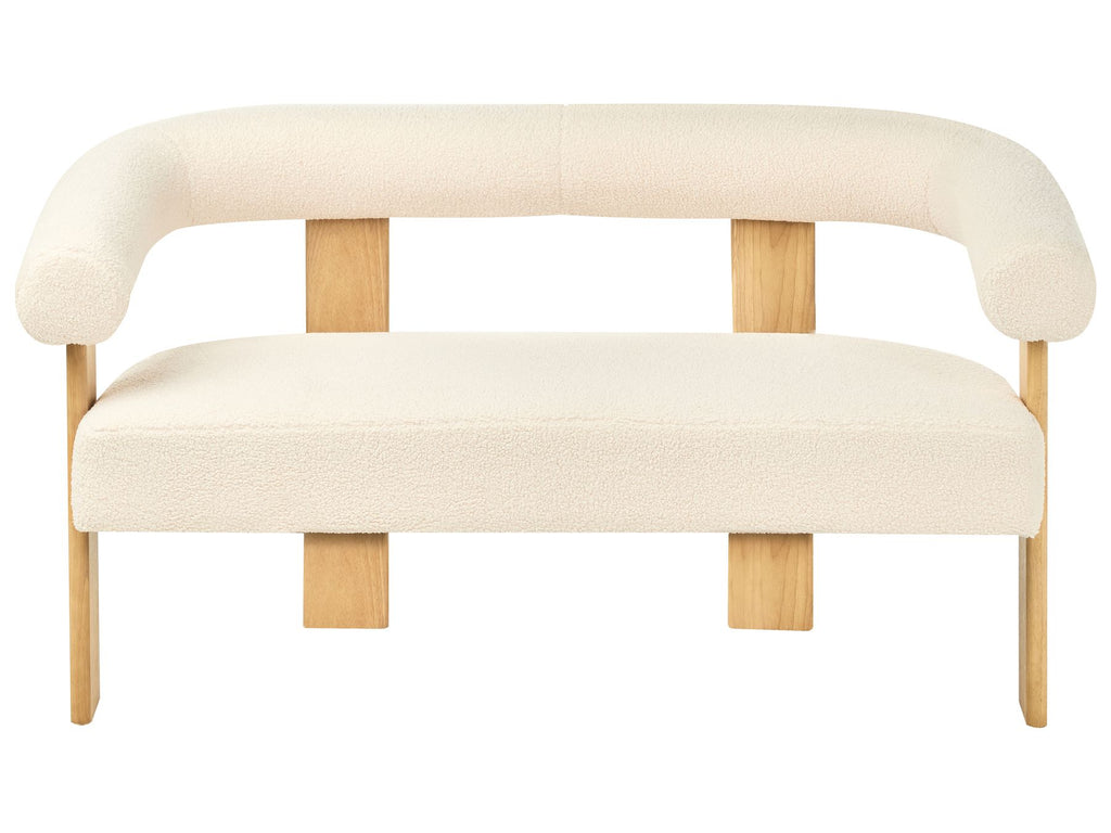 Sofa ILBRO Boucle Off-White/ Light Brown 2 Seater