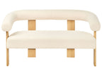 Sofa ILBRO Boucle Off-White/ Light Brown 2 Seater