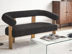 Sofa ILBRO Boucle Black/ Dark Brown 2 Seater