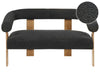 Sofa Boucle Black/ Dark Brown 2 Seater
