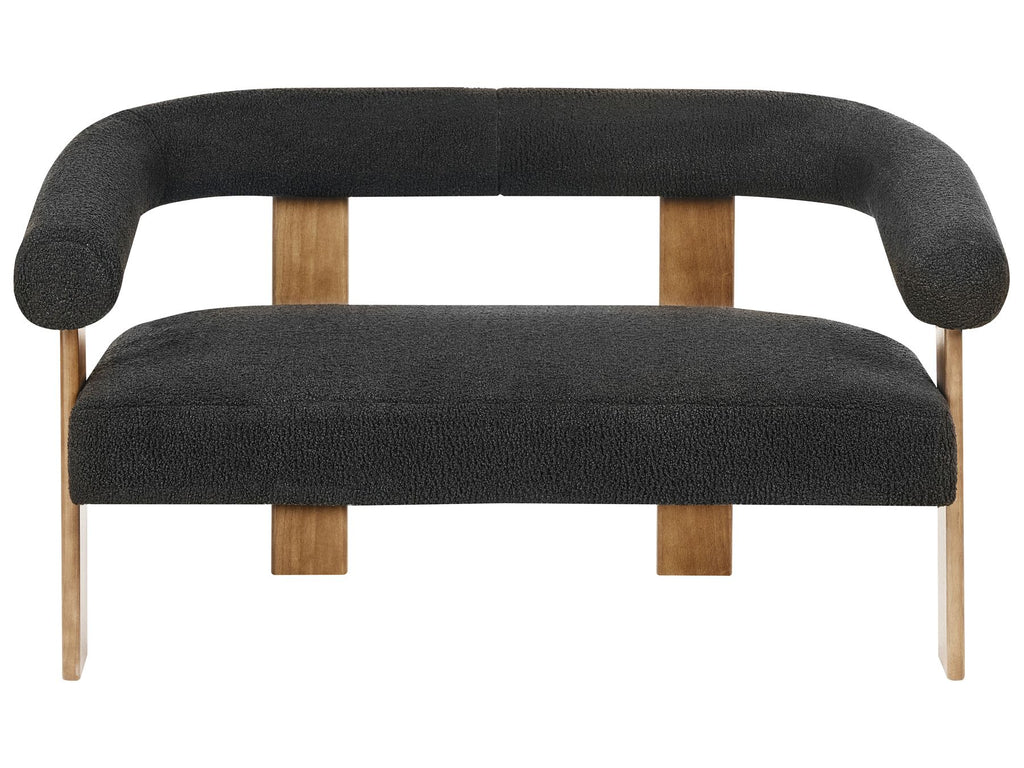 Sofa ILBRO Boucle Black/ Dark Brown 2 Seater