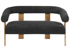 Sofa ILBRO Boucle Black/ Dark Brown 2 Seater