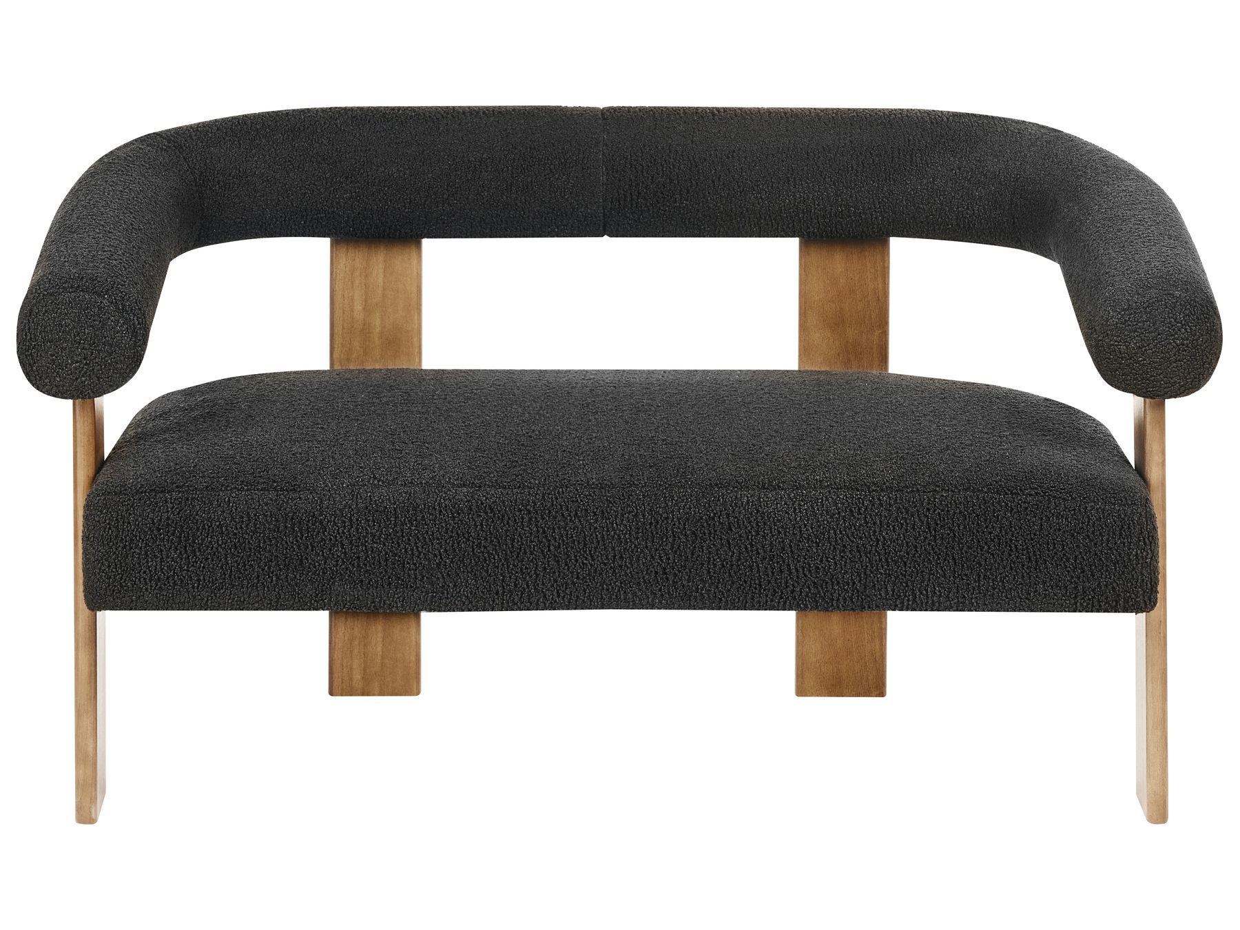 Sofa ILBRO Boucle Black/ Dark Brown 2 Seater