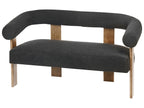 Sofa ILBRO Boucle Black/ Dark Brown 2 Seater