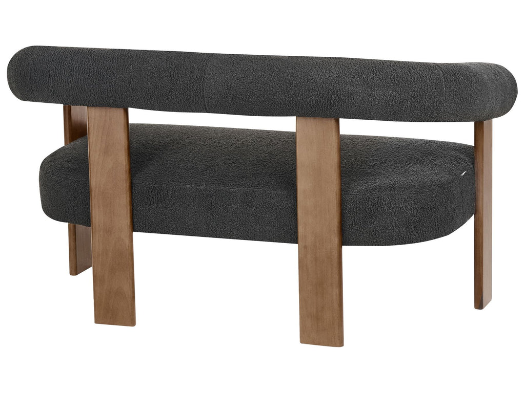 Sofa ILBRO Boucle Black/ Dark Brown 2 Seater