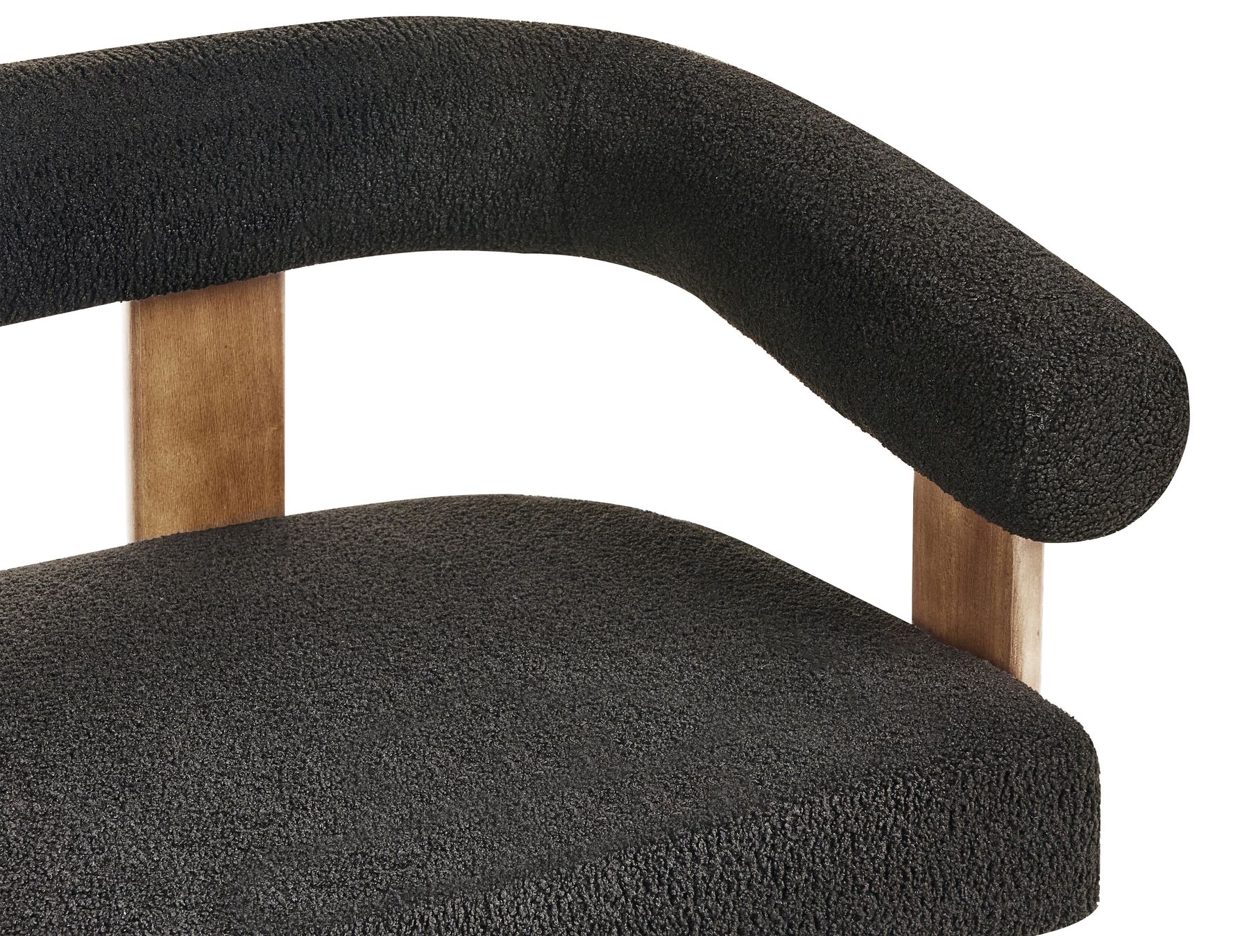 Sofa ILBRO Boucle Black/ Dark Brown 2 Seater