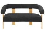 Sofa ILBRO Boucle Black/ Light Brown 2 Seater