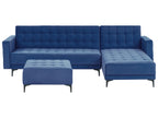 Modular Corner Sofa Bed ABERDEEN Velvet Blue 4 Seater Left Hand