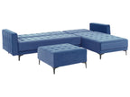 Modular Corner Sofa Bed ABERDEEN Velvet Blue 4 Seater Left Hand