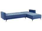 Modular Corner Sofa Bed ABERDEEN Velvet Blue 4 Seater Left Hand