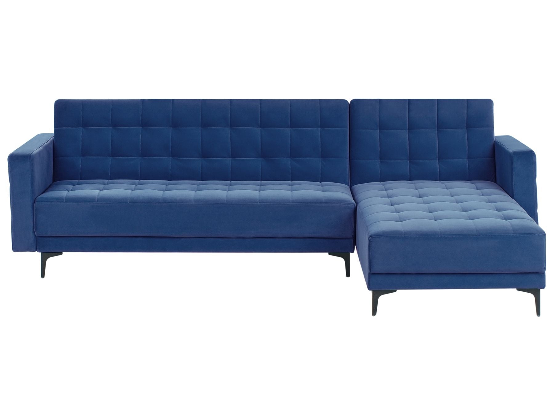 Modular Corner Sofa Bed ABERDEEN Velvet Blue 4 Seater Left Hand