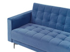 Modular Corner Sofa Bed ABERDEEN Velvet Blue 4 Seater Left Hand