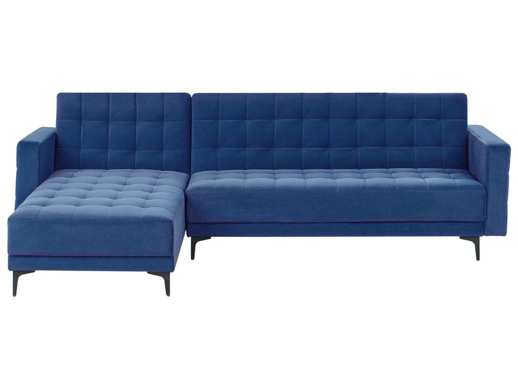 Modular Corner Sofa Bed ABERDEEN Velvet Blue 4 Seater Right Hand