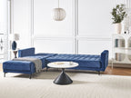 Modular Corner Sofa Bed ABERDEEN Velvet Blue 4 Seater Right Hand