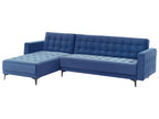 Modular Corner Sofa Bed ABERDEEN Velvet Blue 4 Seater Right Hand