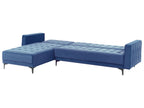 Modular Corner Sofa Bed ABERDEEN Velvet Blue 4 Seater Right Hand