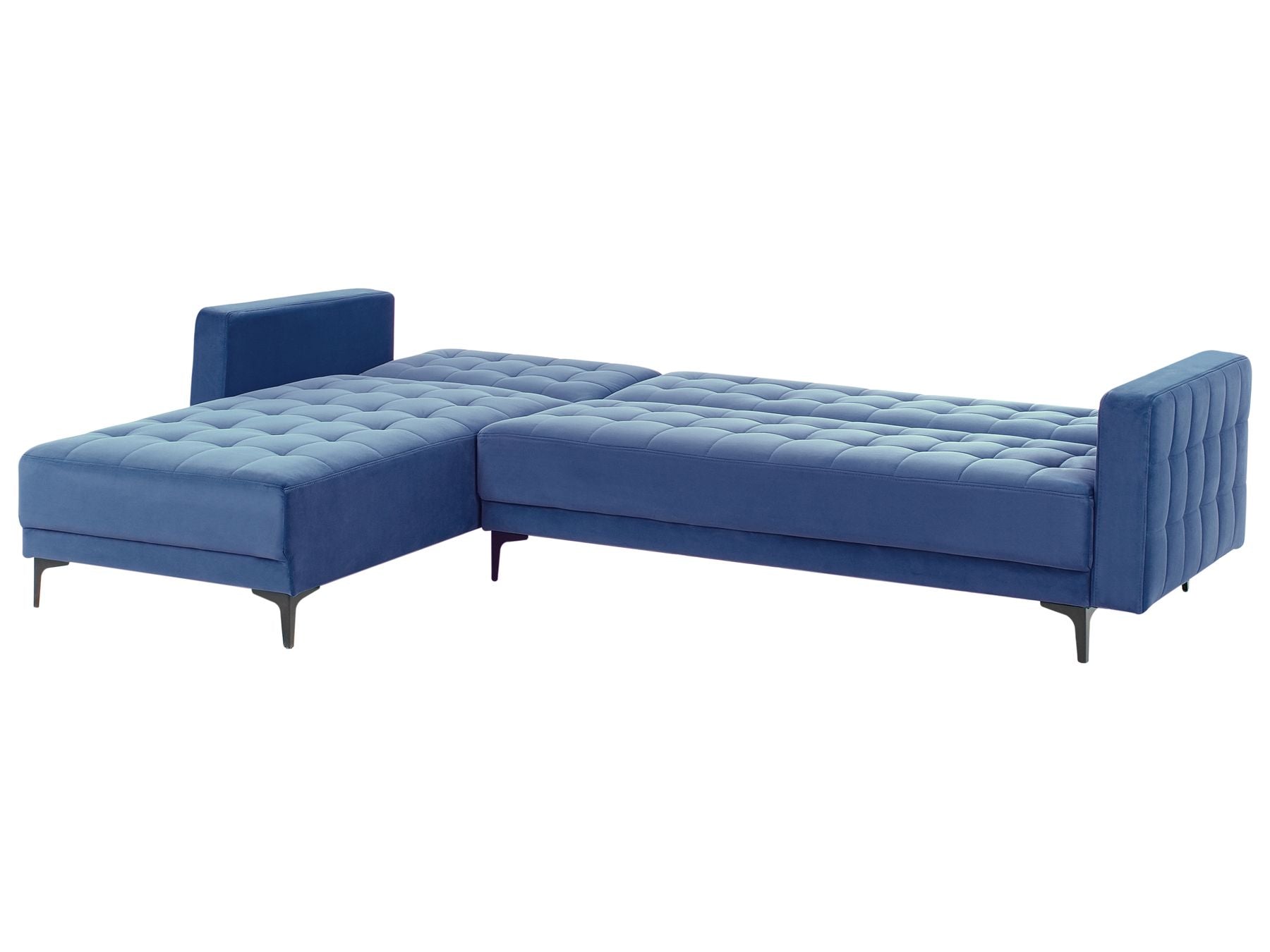 Modular Corner Sofa Bed ABERDEEN Velvet Blue 4 Seater Right Hand
