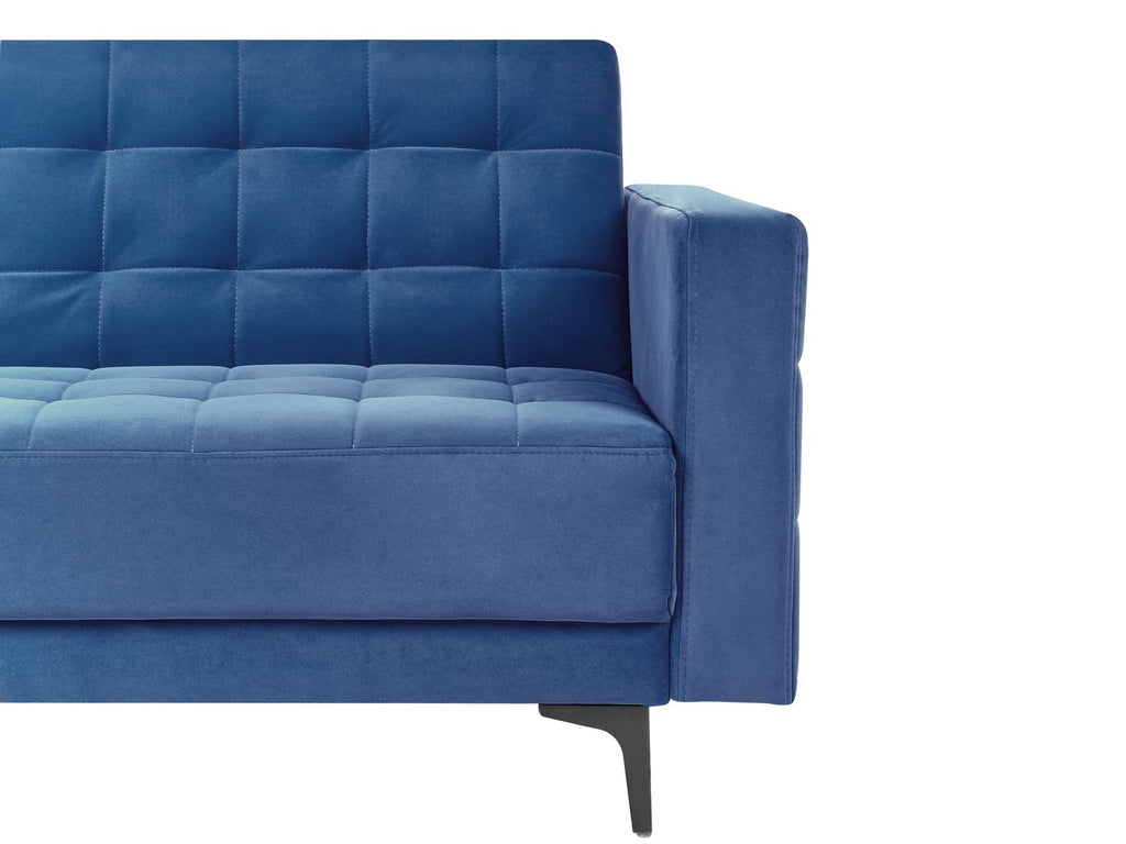 Modular Corner Sofa Bed ABERDEEN Velvet Blue 4 Seater Right Hand