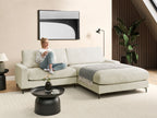 Corner Sofa MALOY Chenille Off-White 3 Seater Left Hand
