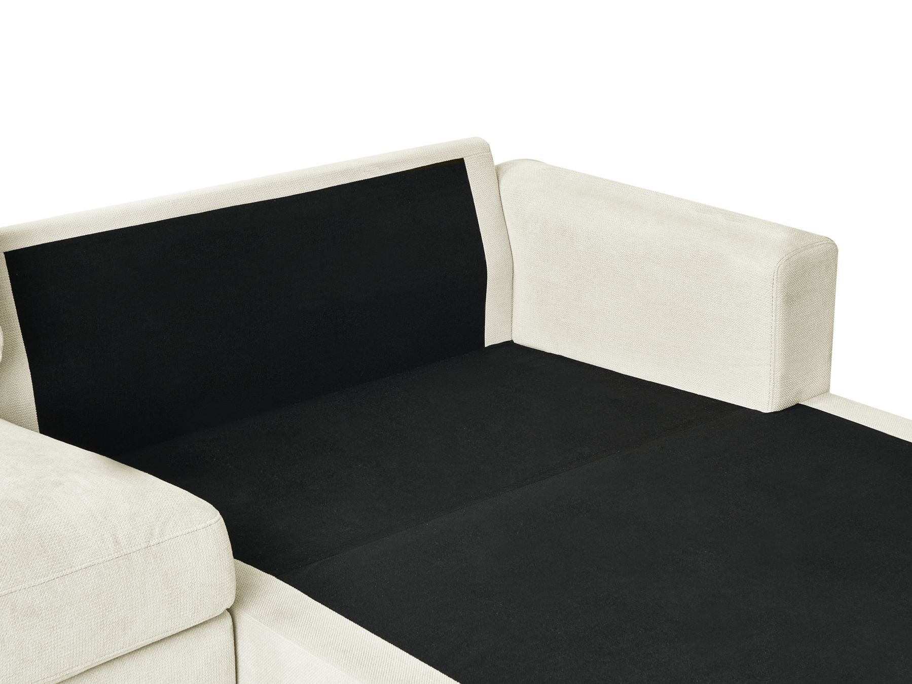 Corner Sofa MALOY Chenille Off-White 3 Seater Left Hand