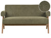 Sofa Boucle Green/ Dark Brown 2 Seater