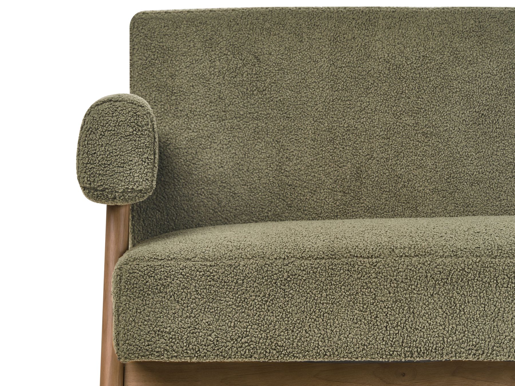 Sofa TAMRE Boucle Green/ Dark Brown 2 Seater
